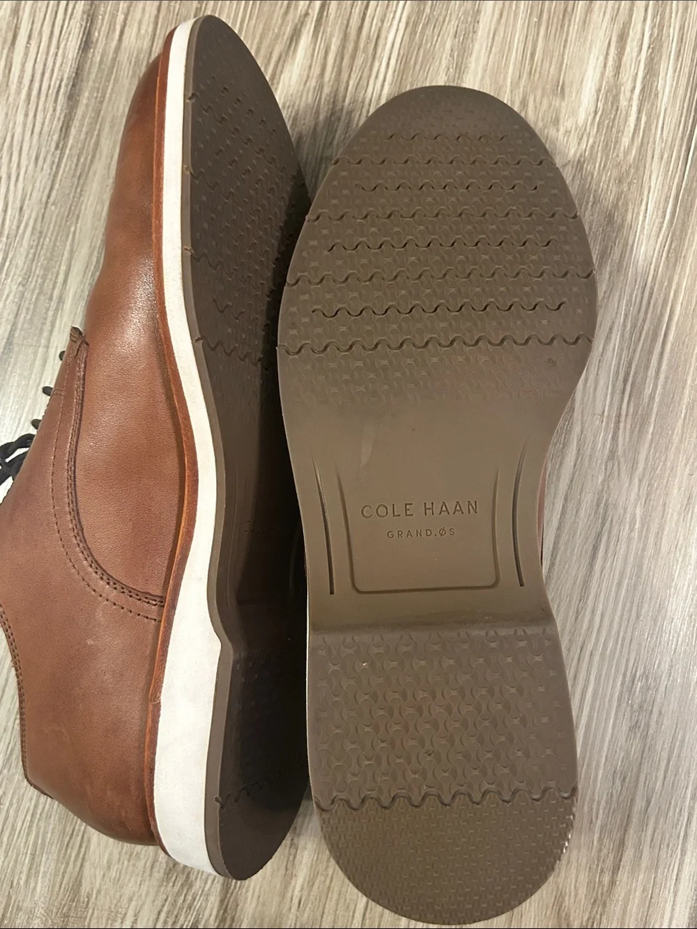 Cole Haan Men's Tan Leather Derby Lace-Up Shoes